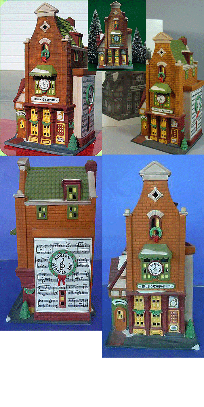 Фарфоровый домик-освещенный  анимированный "Новогодний Мюзик- Хо