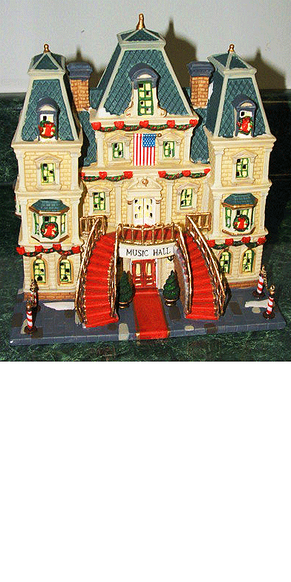 Фарфоровый домик - освещенный  анимированный "Мюзик Холл"