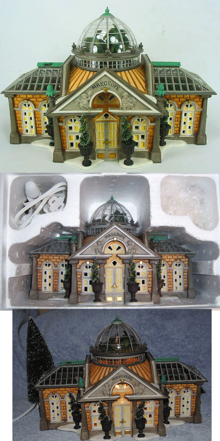 Фарфоровый домик-освещенный  анимированный "Оранжерея Магроув"