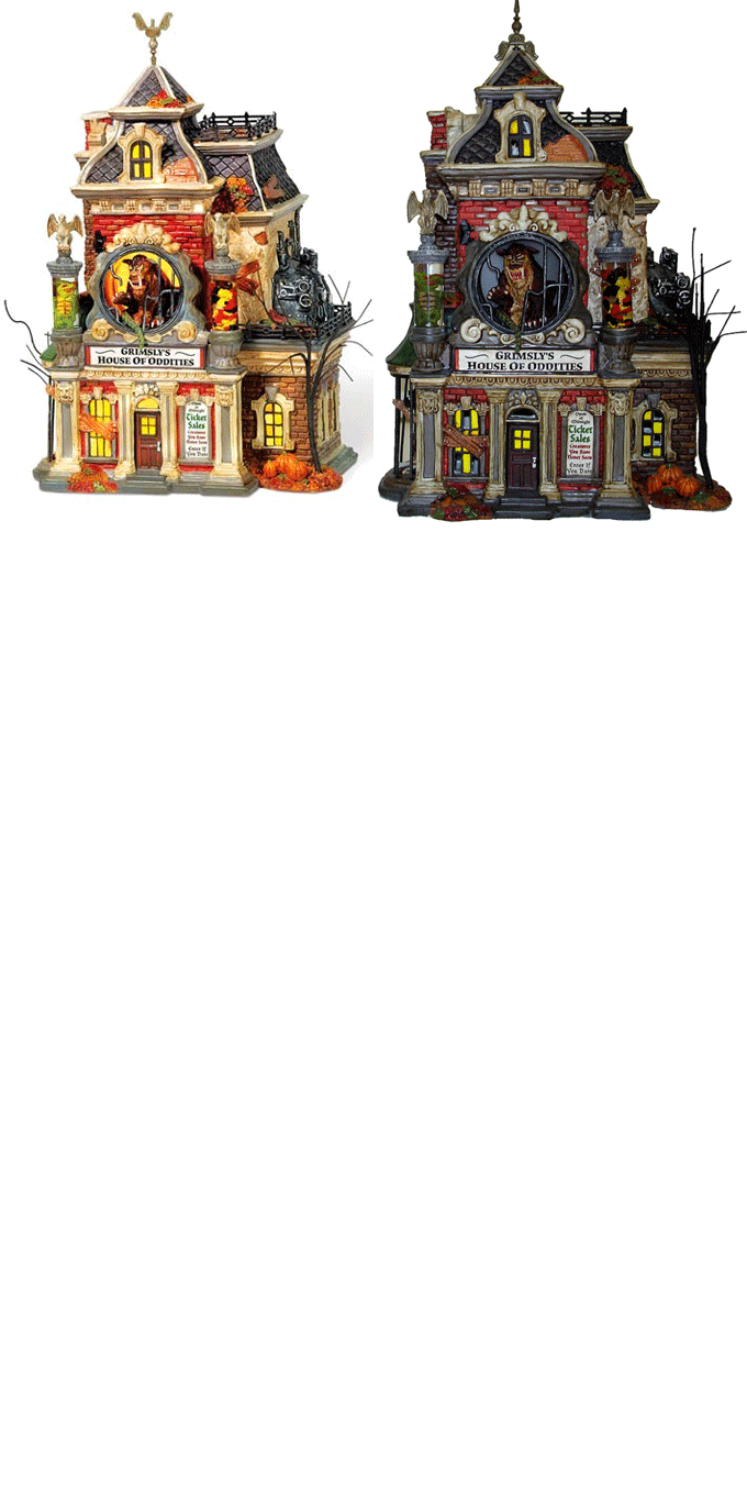 Фарфоровый домик - освещенный  анимированный Гримсли Оддитис