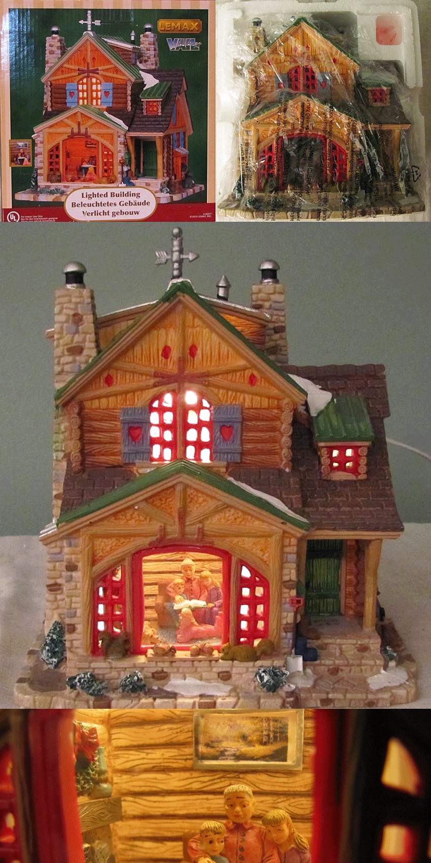 Фарфоровый домик - освещенный  анимированный " Кози Кэбин