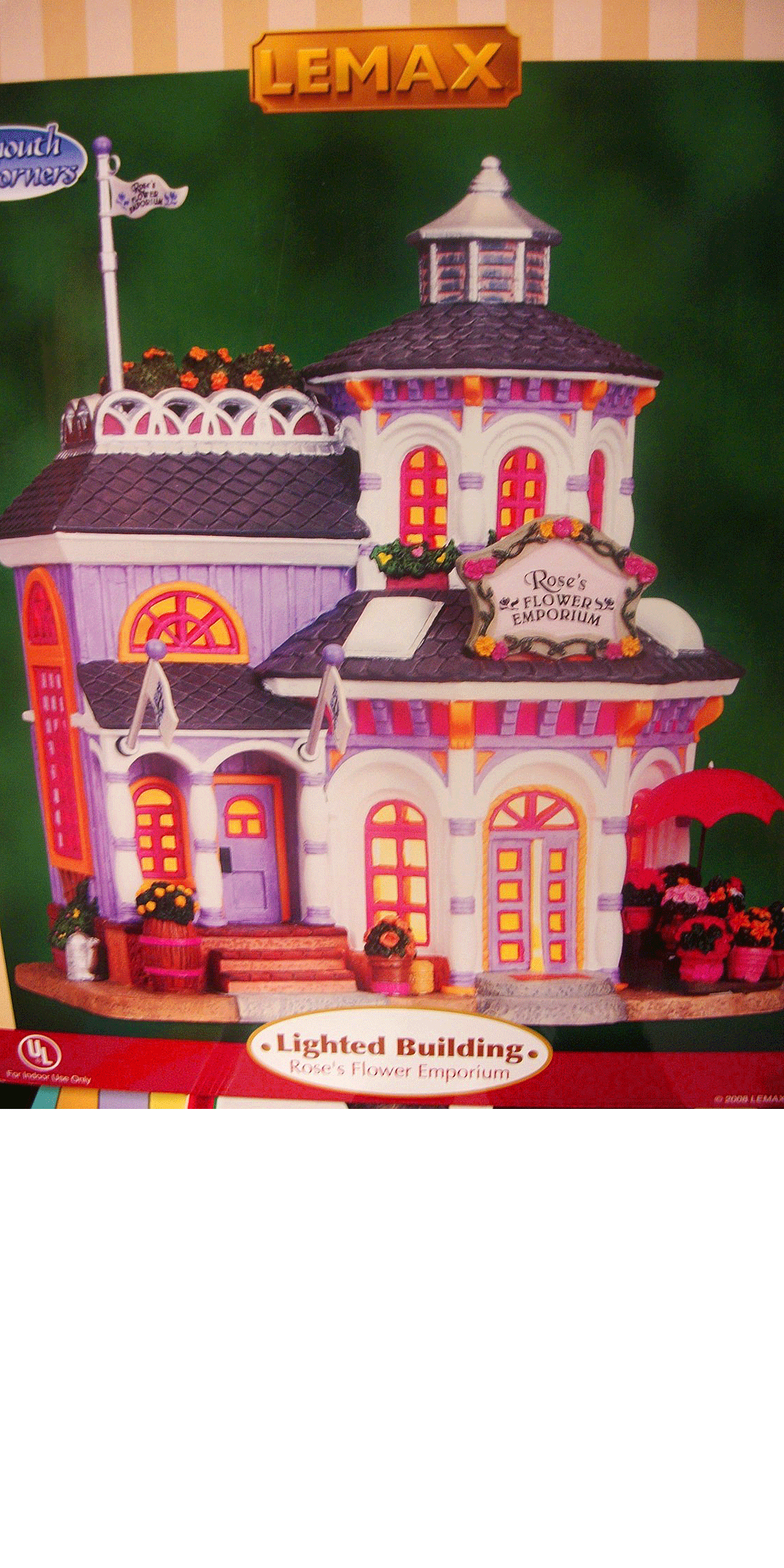 Фарфоровый домик - освещенный  анимированный "Дворец Роз"