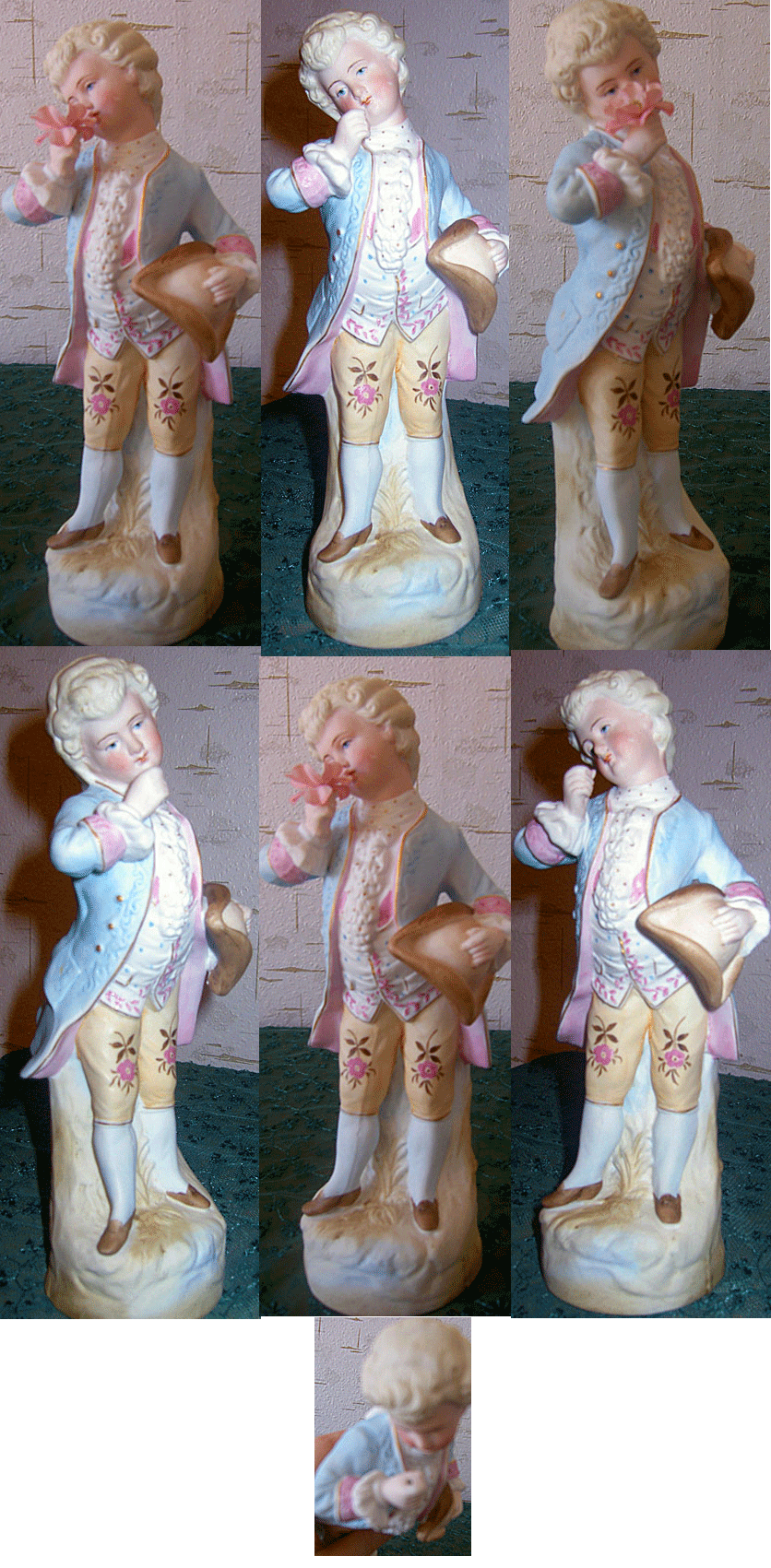 Антикварная статуэтка " Мальчик с цветком" Германия